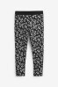 Schwarz/Silber, Glitzer-Animal - Leggings mit Muster (3-16yrs)