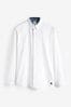 White Stretch Oxford Long Sleeve Shirt