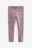 Heather Purple/Gold Celestial Butterfly Printed Leggings (3-16yrs)