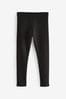 Black Long Length Cosy Fleece Lined Shorts Leggings (3-16yrs)