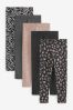 Black/ Grey/ Neutral/ Animal Print/ Zebra Print Leggings 5 Pack (3-16yrs), Standard