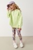 Lime Green Sequin Crew nera Sweatshirt Top (3-16yrs)