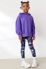 Purple Graphic zip-up Hoodie and Legging Set (3-16yrs)
