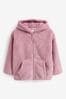 Pink Teddy Borg Fleece Jacket soft Zip Hoodie (3-16yrs)