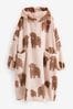 Cream Hamish The Highland Cow Oversized Blanket Hoodie, Petite