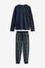 Black/Green Check Thermal Pyjamas Set