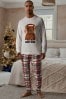 Grey/Red Hamish Matching Family Mens Cosy Cotton Pyjamas