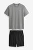 Slate Grey/Black Jersey Pyjamas Set
