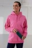 Bright Pink Active Longline Overhead patterned Hoodie