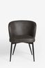 Set of 2 Monza Faux Leather Dark Grey Otis Carver Arm Dining Chairs