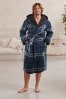 Blue Check Signature Borg Lined Dressing Gown