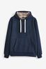 Navy Blue Borg Lined Hoodie