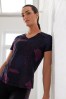 Marineblau/Burgunderrot bedruckt - Next Active Sports Funktions-T-Shirt aus Netzstoff