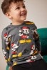 Navy Blue Mickey Mouse Christmas Long Sleeve T-Shirt (3mths-8yrs)