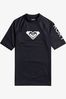 Roxy Black Wholehearted Short Sleeve Logo Rash Vest