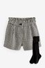 Black/White Houndstooth Shorts & Tights Set (3-16yrs)