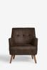 Monza Faux Leather Peppercorn Brown Carter Armchair