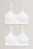 White 2 Pack Seam Free Strappy Crop Top with Removable Lightly Padded Cups (7-16yrs)