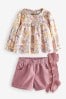 Pink Corduroy Shorts, Blouse & Tights 3 Piece Set (3mths-7yrs)