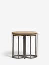 Light Bronx Oak Effect Round Set of 3 Nest of Tables, Round Set of 3