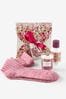 Floral Mini Bubble Bath Candle and Sock Gift Set