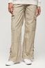 Superdry Cream Low Rise Wide Leg Cargo Trousers