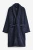 Navy Blue Signature Pure Cotton Towelling Dressing Gown