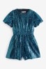 Teal Blue Sequin Playsuit (3-16yrs)