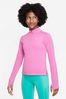 Nike Pink Dri-FIT Long-Sleeve 1/2 Zip Top