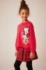 Red Minnie Mouse Sequin Christmas Long Sleeve T-Shirt (3-16yrs)