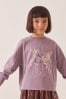 Purple Confetti Dance Ruche Back Long Sleeve T-Shirt (3-16yrs)