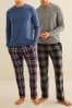 Grey/Plum Purple Cosy Motionflex Pyjama Sets 2 Pack