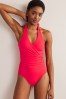Boden Red Levanzo Ruched Halter Swimsuit
