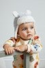 Grau - Baby Trappermütze mit Teddyfell (0 Monate bis 2 Jahre)