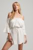 Superdry White Vintage Cold Shoulder Mini Dress