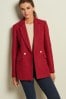 Red Bouclé Fitted Jacket, Regular