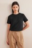 Boden Black Perfect Cotton T-Shirt