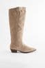 Nerzbraun - Forever Comfort® Stiefel im Western-Stil mit Nahtdetails