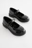 Black Patent Standard Fit (F) School Leather Chunky Mary Jane Shoes