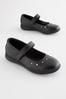 Black School Leather Star Mary Jane Shoes