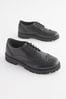 Black Wide Fit (G) School Leather Chunky Lace-Up Brogues, Wide Fit (G)