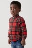 Red Long Sleeve Check Lacoste Shirt (3mths-7yrs)