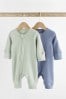 Blau - Baby Fußlose 2-Wege-Schlafanzüge mit Reißverschluss im 2er-Pack (0 Monate bis 3 Jahre)