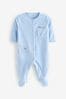 Pale Blue Velour Sleepsuit (0mths-3yrs)