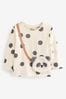 Black/White Panda Long Sleeve Bag T-Shirt (3mths-7yrs)