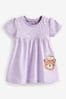 Lilac Bear Short Sleeve Cotton Jersey Dress (3mths-7yrs)