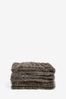 Charcoal Grey Coco Ribbed Faux Fur Throw