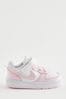 Nike White/Pink Court Borough Low Recraft Infant Trainers