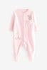 Pale Pink Velour Sleepsuit (0mths-3yrs)