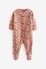 Pink Quilted Baby Sleepsuit